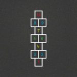 Hopscotch Outline Multi Coloured Numbers
